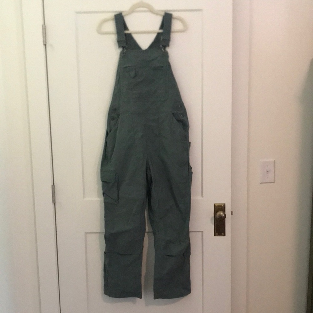 Green Denim Overalls with Classic Workwear Style